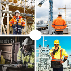 Vestes de sécurité hivernales à manches longues détachables, fabriquées au Pakistan, en polyester, grande taille, haute visibilité T2 - Product Image 6