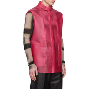 Vente chaude nouvelle mode hommes gilet en cuir veste respirant vêtements d'hiver matériau solide gilet en cuir - Product Image 2