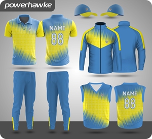 Maillot de Cricket de sport de haute qualité Cricket ensembles d'uniformes complets col jersey t-shirts pantalons et casquettes uniformes - Product Image 2