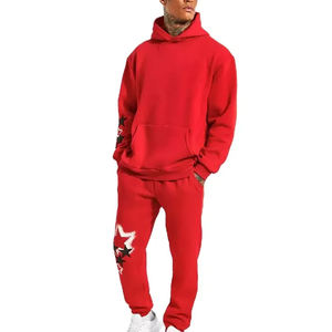 Ensemble de survêtement deux pièces en molleton épais personnalisé pour homme avec pantalon à capuche pour la saison hivernale - Product Image 1