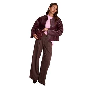 Blouson de moto en cuir pour femme de qualité supérieure 20256 Manteau d'hiver en cuir véritable Nouveau design Tricoté Respirant Imperméable - Product Image 1