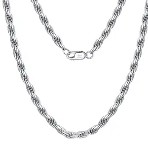 61cm Chaînes collier Haute Qualité En Gros 925 En Argent Sterling Plaqué Collier Italie Lien Chaîne Bijoux De Mode