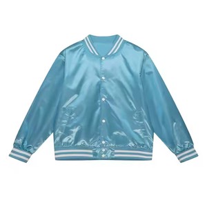 Por encargo OEM parche trabajo bordado logotipo en blanco al por mayor lettermen seda Varsity chaqueta bomber unisex - Product Image 2