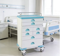 Chariot d'urgence médicale pour hôpital, chariot de distribution de médicaments haute capacité avec 6 tiroirs