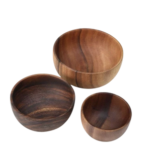 Tazón Redondo para Servir, Tazones de Madera Natural para Catering, para Servir Ensaladas, Pasta y Sopa - Product Image 6