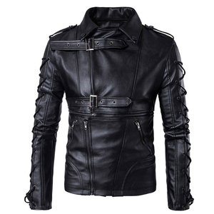 Veste d'hiver en cuir véritable et denim pour homme - Imperméable, coupe-vent, respirante, écologique, style vintage - Product Image 1