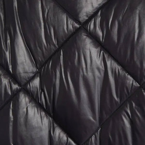 Chaqueta Acolchada Transpirable para Mujer, Diseño de Lona Regular Negra, Patrón Sólido para Invierno, Tejido de Alta Calidad 100% - Product Image 5