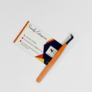 Best Quality Somofy Enterprises Stainless Steel Precision Customizable Orange Sparkle Short Tweezers Hot Selling Eyelash - Product Image 6
