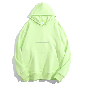 เสื้อฮู้ดดี้คุณภาพสูงแบบเรียบง่าย สีพื้น ผ้าเฟรนช์เทอร์รี่ ผสมคอตตอนและโพลีเอสเตอร์ ทรงหลวม ไหล่ตก ไซส์ใหญ่ สำหรับผู้ชาย - Product Image 2