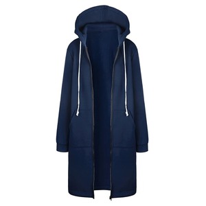 2025 mujeres Otoño Invierno espesar sudaderas con capucha chaquetas sueltas con capucha cremallera bolsillo Maxi tamaño sudadera vestidos deportivos prendas de vestir - Product Image 3