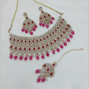 Conjunto de collar de piedra y cuentas de cristal austriaco Premium, joyería étnica elegante para moda festiva - Product Image 2