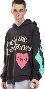 Sweat à capuche graphique vintage pour homme 100% coton Sweat-shirt à capuche style hip hop Pull-over lourd - Product Image 3