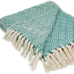 Couvertures modernes en coton et laine tissées à la main au design chevron 50x60 Canapé-lit doux pour la maison recyclé tricoté sur mesure pour bébés - Product Image 1