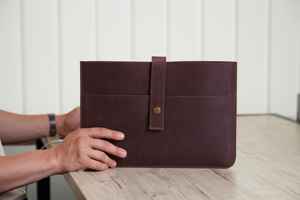 Housse en cuir pleine fleur portable durable de qualité supérieure Look vintage pour bureau et voyage Utilisation GLS-0208 - Product Image 4