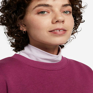 Relaxed Fit Ribbed Crewneck 70% Cotton 30% Recycled Polyester Fleece Ribbed Cuffs and Hem Midnight <b>Black</b> Crop <b>Sweatshirt</b> - Product Image 3