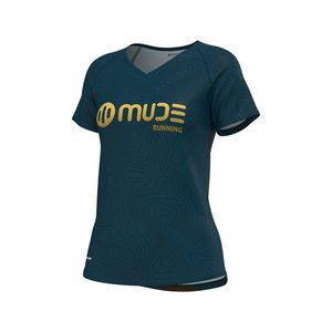 เสื้อยืดผ้าฝ้ายน้ำหนักเบาเข้ารูปสำหรับผู้หญิงรุ่น utmb Mont-Blanc Golden Edition - Product Image 1