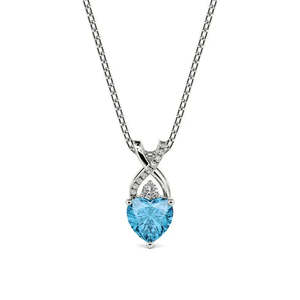 Pendentif Cœur Infini en Argent Fin Hallmark avec Topaze, Plaqué Or Rose et Rhodium Platine, Style Religieux - Product Image 1