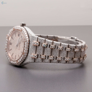 นาฬิกาเพชรโมอิสสีโรสโกลด์สุดหรูจากอินเดียขอบนาฬิกาแฟชั่นสุดหรู - Product Image 2