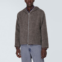 Mode Street Wear haute qualité français Terry poids lourd hommes à capuche marron à manches longues fermeture éclair alpaga pull à capuche hommes