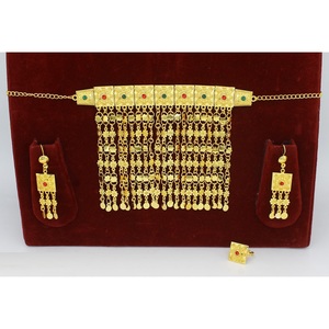 Martasha Designer Arabic Jewelry Set Gold-Plated UAE Jewellery for Ramadan & <b>Eid</b> Special Dubai Necklace & Earring Combo - Product Image 1