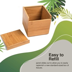 Caja de pañuelos de bambú con tapa Caja de bambú hecha a mano Decoración de Mesa para el hogar natural ecológica Venta al por mayor de Vietnam - Product Image 6