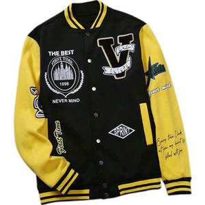 Veste de baseball varsity pour homme sur mesure par le fabricant OEM, broderie en chenille de haute qualité, manches en cuir, coupe-vent - Product Image 1