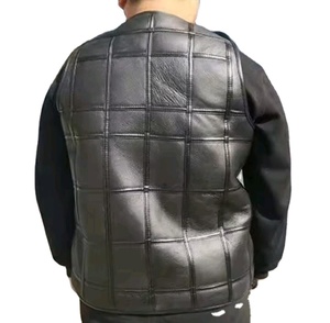 Gilet en cuir pour homme, veste de moto sans manches, nouvelle collection automne 2026, chaud, en velours - Product Image 3