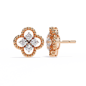 Pendientes de tuerca de diamante de oro blanco de 18 quilates para mujer, pendientes de diamante cultivados en laboratorio - Product Image 3