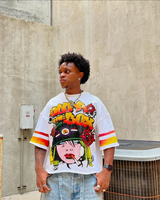 100% coton Boxy Streetwear graphique coton lourd T-shirt haute qualité DTG imprimer Boxy Fit T-Shirts hommes demi-manches