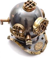Casque de plongée nautique artisanal en métal finition noire, artisanat de la Royal Navy, cadeau pour lui, Chine, moderne, sculpture
