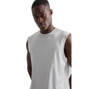2025 débardeur respirant personnalisé pour hommes de haute qualité 100% coton col rond plaine vente en gros vêtements d'été Style sportif - Product Image 4