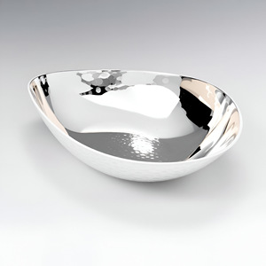 Plato decorativo elegante de aluminio martillado plateado blanco pulido, plato seguro de mesa moderno, placa de patrón redondo para Decoración de mesa - Product Image 1