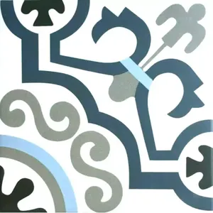 8x8 versay สีฟ้าสีขาว encaustic กระเบื้องพอร์ซเลน squareฟุตคลัง (กล่อง10) อุปกรณ์ตกแต่งภายใน - Product Image 1