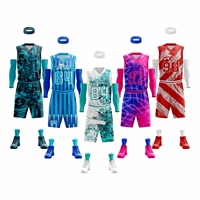 Maillots et ensembles d'uniformes de basketball personnalisés grande taille à impression numérique réversible, respirants, à séchage rapide et antibactériens pour la vente en gros