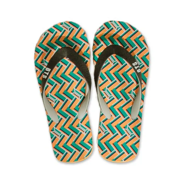 Made In Korea Best Selling Comfortable and Long-lasting high quality non-slip rubber K-pop IDOL Merch Flip-flops IDOL Leo green