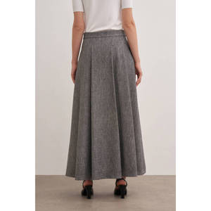 Jupe plissée en laine avec taille élastique et volants - Product Image 6