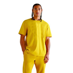 Camiseta de manga corta de algodón 100% de primera calidad para hombre, camiseta antiarrugas con estampado sólido personalizado, ropa de calle, Camiseta de punto en blanco - Product Image 1