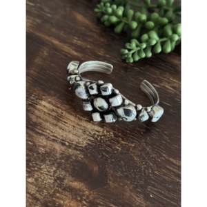 Bobby Johnson White Buffalo & Sterling Silver Cluster Fashion Cuff Bracelet - Product Image 2