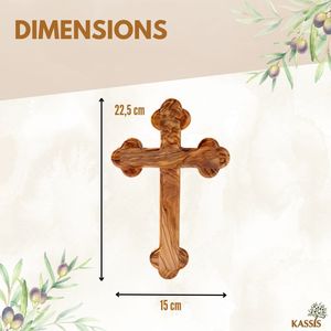Cruz de Madera de Olivo Personalizada con Bordes Redondeados de 22.5 cm, Cruz Cristiana Grabada Personalizada, Hecha a Mano en Belén - Product Image 3