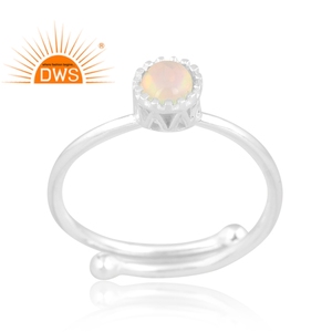 latest adjectival design sterling <b>silver</b> <b>ring</b> Ethiopian <b>opal</b> round gemstone jewelry manufacturer - Product Image 1