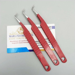 Pinzas de extensión de pestañas de acero inoxidable injertables de 90 grados, diseño de corte de corazón y Punta puntiaguda - Product Image 3