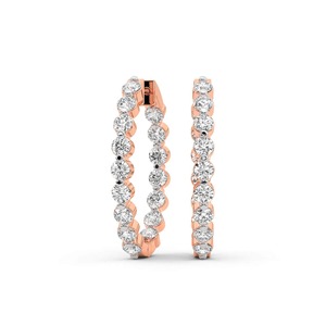 Aros Clásicos Redondos con Diamantes Cultivados en Laboratorio, 1 Ct Tw, Color F-G, Claridad VS, Oro Sólido de 14K, Ideales para Combinar con Casi Cualquier Prenda a Diario - Product Image 3