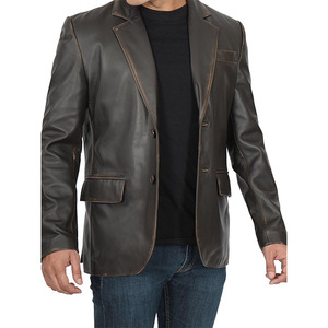 Veste en cuir vintage pour homme Skinjacket, coupe ajustée, élégante, hiver, logo personnalisable sur le devant, respirante, séchage rapide, fermeture éclair - Product Image 4