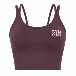 Women <b>Brown</b> Seamless Breathable High Support Spandex/Nylon Sports Bra Crop Top High Waist <b>Leggings</b> Set Custom Gym Activewear - Product Image 5
