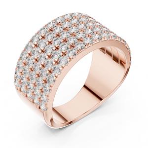 Anillo Minimalista Unisex de Lujo VDS VDSLR562 en Oro de 14K con Diamantes Naturales de Corte Brillante y Diamantes Laterales, Certificado IGI, para Compromiso y Boda - Product Image 1