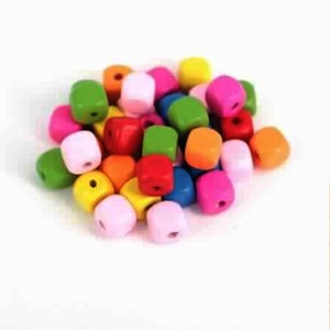 ลูกปัดไม้สีน้ำตาลล้วนทรงสี่เหลี่ยมลูกปัดไม้รูปทรงและขนาดขนาดผลิตด้วยมือผลิตด้วยมือผลิตจากอินเดีย - Product Image 2