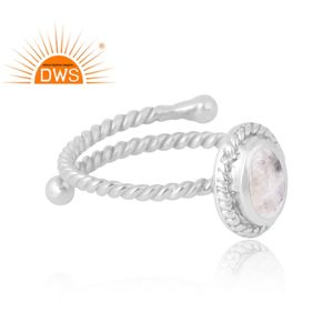 แหวนพลอย925รูปพระจันทร์สีรุ้งธรรมชาติสำหรับผู้หญิงเป็นของขวัญ - Product Image 4