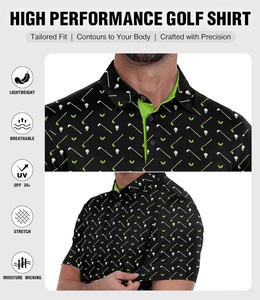 Camiseta de Golf de Manga Corta para Hombre, Sublimada, Sólida, de Alto Rendimiento, Absorbe la Humedad, con Estampado Personalizado, Cuello Camisero, Informal - Product Image 4