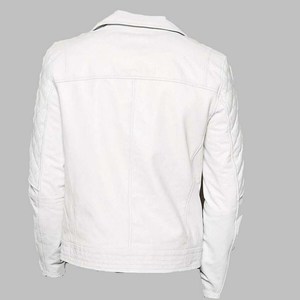 Chaqueta blanca de piel de cordero pura y genuina para hombre Haus Industries - Product Image 5