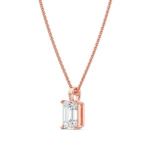 จี้เพชรทรงเอเมอรัลด์คัตแบบเม็ดเดี่ยว - Product Image 4